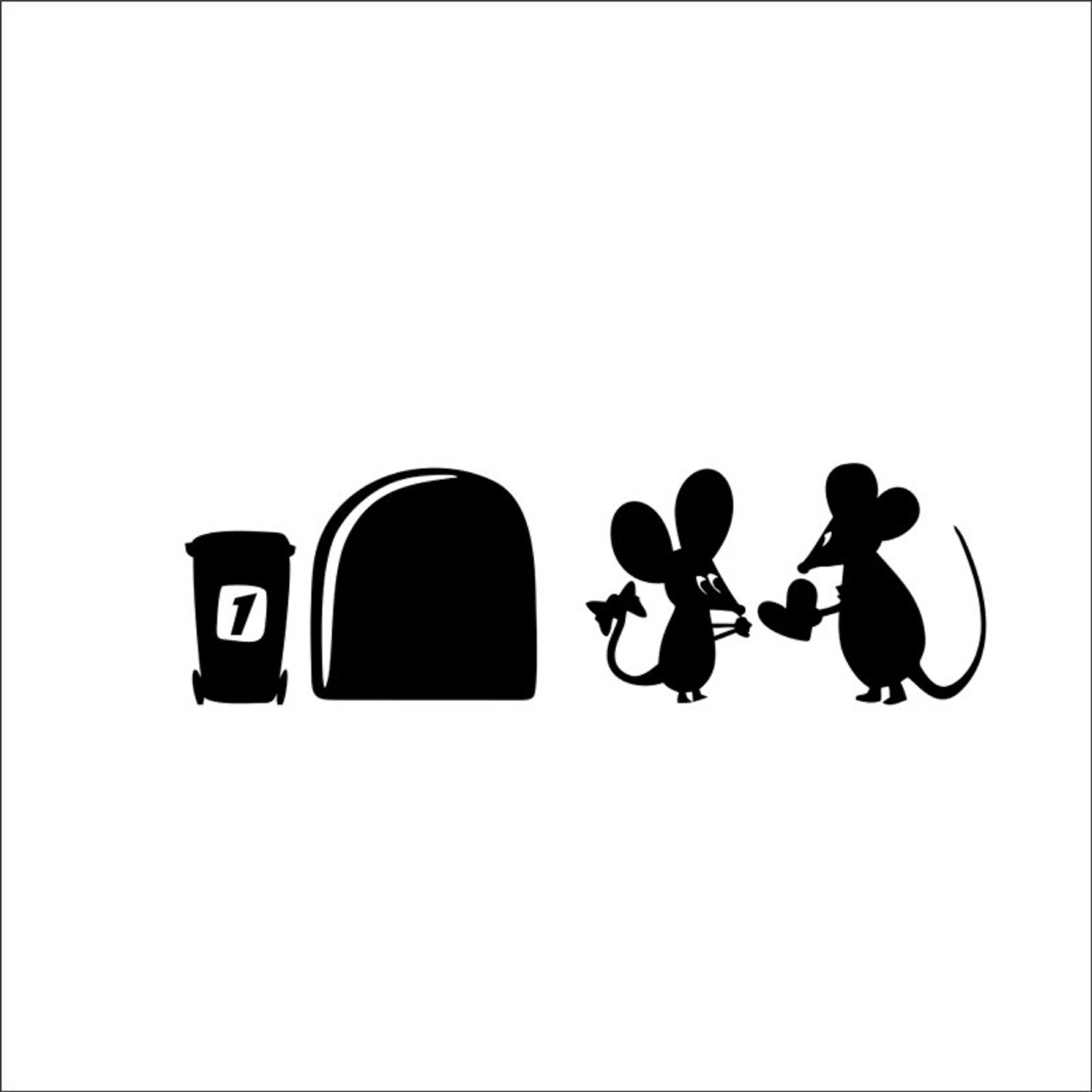 sticker Mural, Mouse in Love