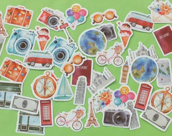 LOT DE 2 * 23 STICKERS : Souvenirs de voyages