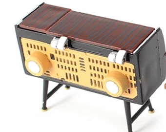 MINIATURE PVC: retro brown radio station 50*37mm