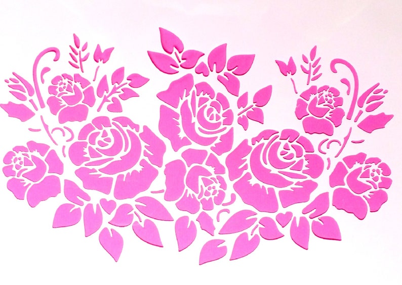 PLASTIC POCHOIR 30-21cm 12 roses