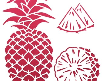 POCHOIR PLASTIQUE 20*20cm : fruit ananas (01)