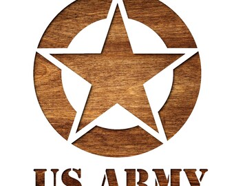 Stencil in plastica Mylar 21 x21 cm US ARMY star