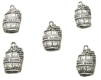 LOT 5 CHARMS/CHARMS silver plated: barrel 19*11mm (01)