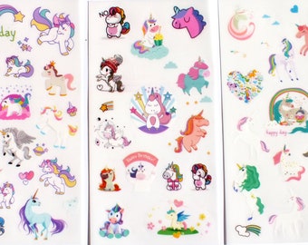 Lot of 6 sheets of stickers, My unicorn