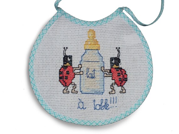 Bavoir Fait Main Brode Point Croix Coccinelles Et Biberon Etsy France Bavoir Fait Main Brode Point Croix Coccinelles Et Biberon Etsy France