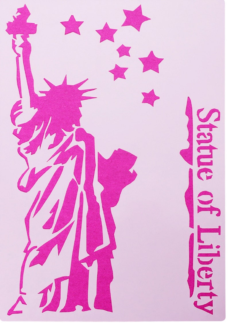 PLASTIC STENCIL 27 18cm statue of liberty