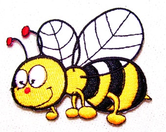 APPLIQUE TISSU THERMOCOLLANT : abeille 7*6cm (01)