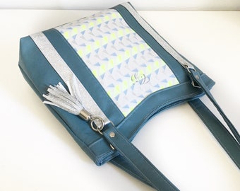 Borsa a mano blu ghiaccio, portata a spalla