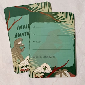 Cartes invitations, anniversaire, dinosaure