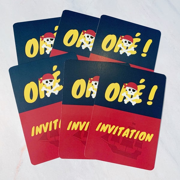 Cartes invitations, anniversaire, pirates