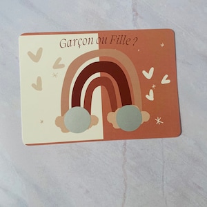Carte à gratter, pronostic, annonce garçon ou fille, sexe bébé