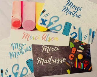 Carte merci maitresse, maître, atsem