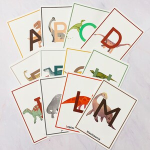 Dinosauro ABC, impara l'alfabeto, scuola dell'infanzia, carte da imparare giocando