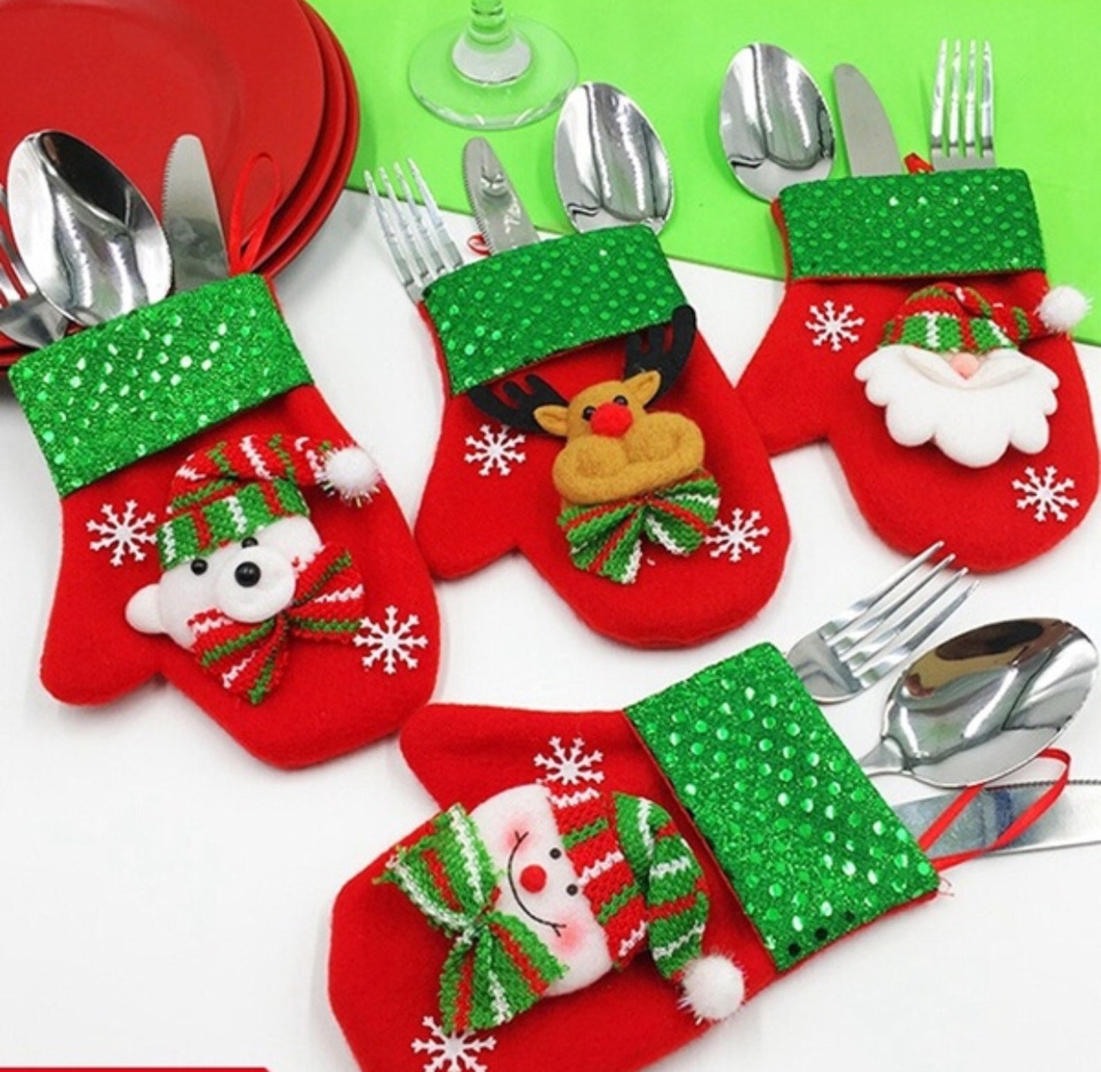 Porte couverts NOEL pochettes couverts décoration table Etsy France