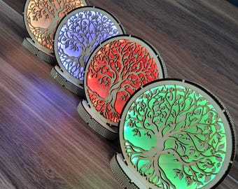Tree of Life small lamp file, dxf, svg, ai, lbrn2