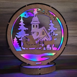fichier petite lampe de noël dxf, svg, ai, lbrn2