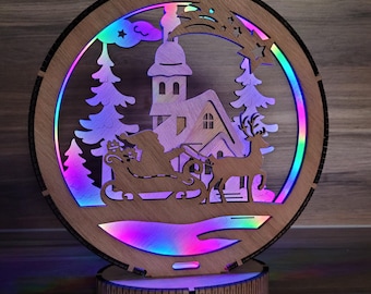 small christmas lamp file dxf, svg, ai, lbrn2