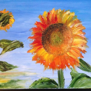 Tableau le tournesol peinture à l'huile au couteau Provence image 2