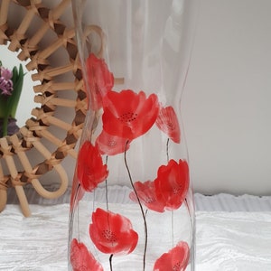 Carafe coquelicots carafe en verre peinte de coquelicots image 4