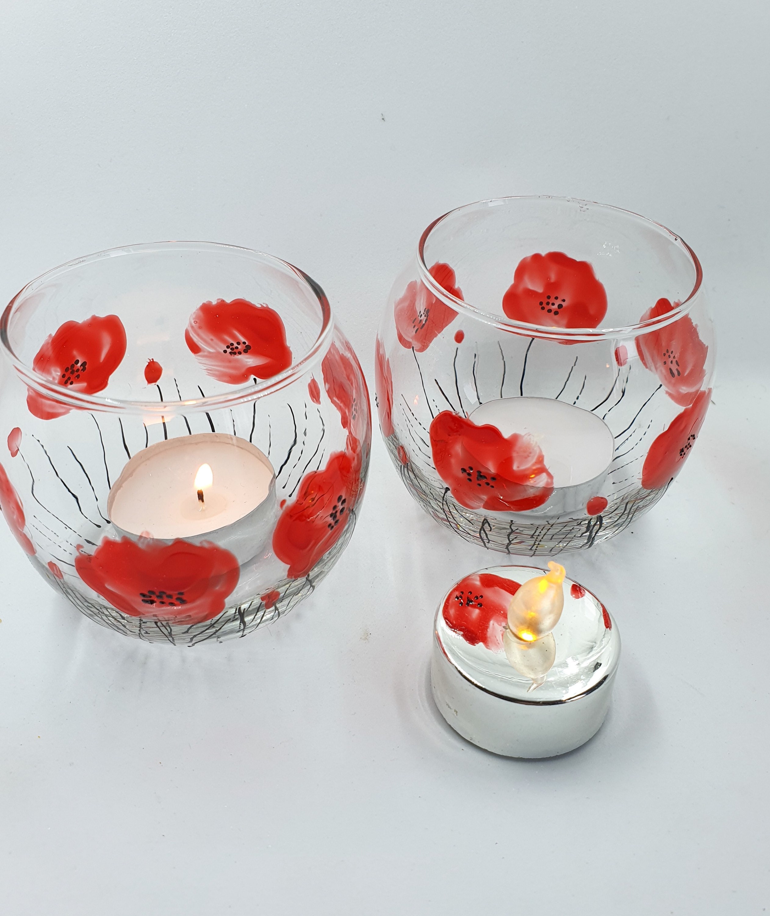 Photophores Boules en Verre Peints