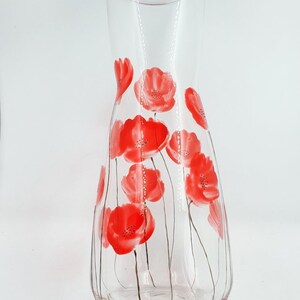 Carafe coquelicots carafe en verre peinte de coquelicots image 3