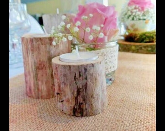 Candlesticks in driftwood, wedding decoration, table decoration, restaurant table, bed and breakfast, cottages,