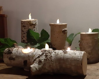 Candlesticks, birch candle holders....