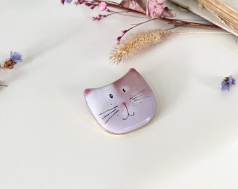 broche chat bicolore