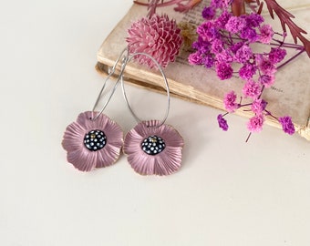 Boucles  fleurs bois de rose