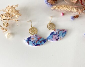 floral fan earrings