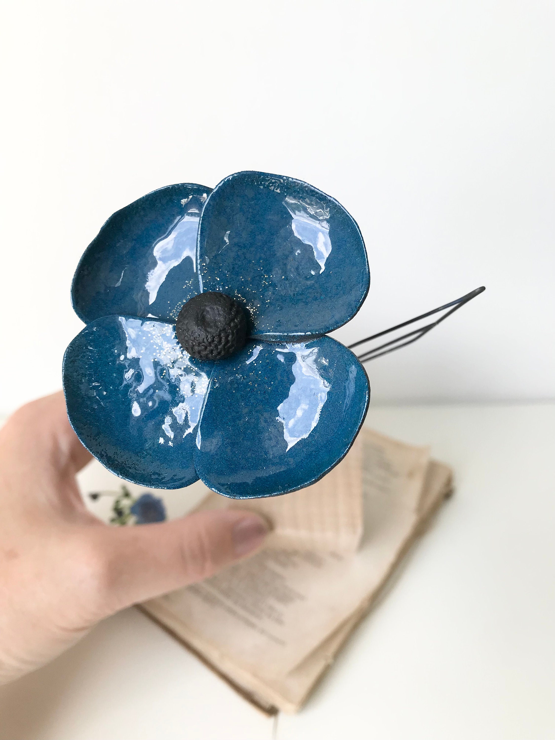 Cube Fleur Décorative, Déco, Décoration Fimo, Pate Polymère, Fait Main, Créatrice Normande, Bois, Po