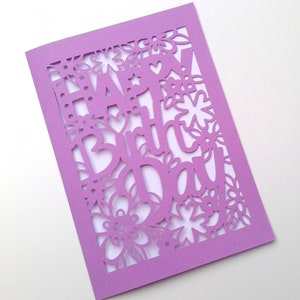 Arquivo de plotter de cartão de feliz aniversário SVG DXF FCM, aniversário, trevo, trevos, amor, cartão, flores, papel, laser, svg dxf fcm eps png pdf