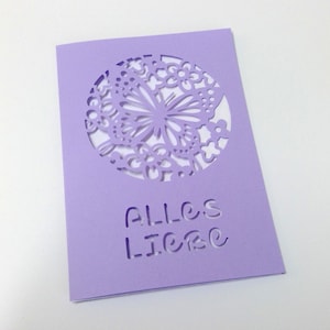 Arquivo de plotter de borboleta de cartão SVG DXF FCM, borboleta, amor, flores, aniversário, dia das mães, páscoa, laser svg dxf fcm eps png pdf jpg