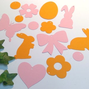 Fichier de traceur de décoration d’arbre de Pâques SVG DXF FCM, oeuf, coeur, fleurs, papillon, lapin, papier, feuille, laser, impression, svg dxf fcm eps pdf png jpg