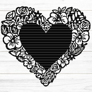 Herz Rahmen Plotterdatei SVG DXF FCM, Blumen, Herz, Valentinstag, Hochzeit, Verlobung svg dxf fcm eps png pdf jpg, Cricut Silhouette Brother