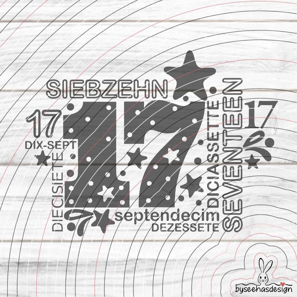 Number Seventeen - Etsy