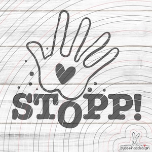 Stop plotter file SVG DXF, hand, decoration, heart, halt, attention, caution, foil, laser, print sublimation svg dxf eps png pdf jpg