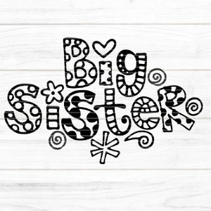 Big Sister Plotterdatei SVG DXF FCM, Baby, Kind, Grosse Schwester, Geschwister svg dxf pdf png jpg, Laser, Druck Cricut Silhouette Brother