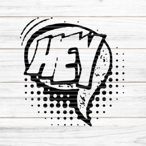 Burbuja de diálogo Hola, archivo de trazador SVG DXF FCM, cumpleaños, cómic, burbuja de diálogo, papel de aluminio, láser, impresión, sublimación SVG DXF FCM EPS PNG PDF JPG