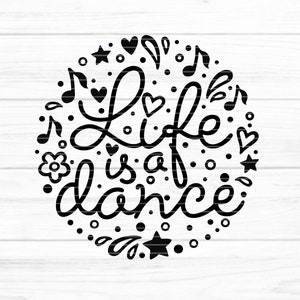 Lifedance Plotterdatei SVG DXF FCM, Liebe, Das Leben ist ein Tanz, Muttertag, Herz, Laser, Druck, Sublimation, svg dxf fcm eps png jpg pdf