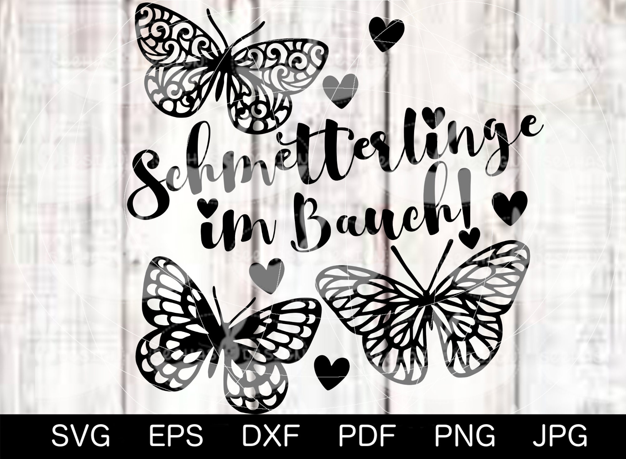 Plotterdatei Schmetterlinge im Bauch SVG Liebe Etsy