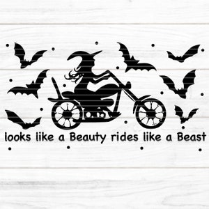 Sembra un file plotter Beauty SVG DXF FCM, Harley, Strega Halloween Moto Pipistrello Stampa Laser Sublimazione svg dxf fcm eps png pdf jpg