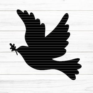 Friedenstaube Plotterdatei SVG DXF FCM, Taube, Frieden, Konfirmation, Kommunion, Hochzeit Taufe Druck Laser svg dxf fcm eps pdf png jpg
