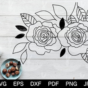 Singleline Rosen Plotterdatei SVG DXF FCM, Karten, Geburtstag, Hochzeit, Verlobung, Valentinstag  svg dxf fcm png pdf jpg eps
