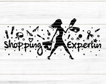 Shopping Expert Plotter File SVG DXF FCM, Shopping, Bag, Purchase, Woman, Mother Daughter Laser Print Sublimation svg dxf fcm eps pdf png jpg