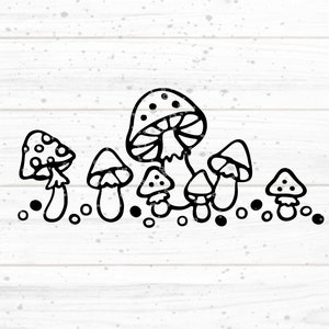 Mushrooms Cutting File SVG DXF FCM, Fall, Deco, Mushrooms, Forest, Cooking, Window Mural, Laser Print Sublimation svg dxf fcm eps png pdf jp