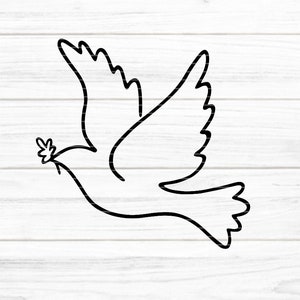 Taube Plotterdatei SVG DXF FCM, Hochzeit, Frieden, Kommunion, Verlobung, Konfirmation, Taufe Laser Druck Sublimation svg dxf fcm eps png pdf