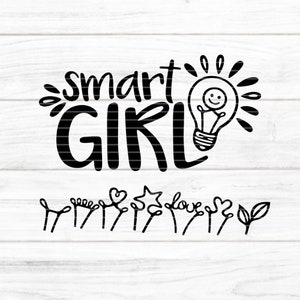 Archivo de trazador de niña inteligente SVG DXF FCM, regalo, bebé, hija, mamá, niña, niña inteligente svg dxf fcm eps png jpg pdf Cricut Silhouette Brother