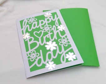 Birthday Card B6 Cutting file SVG DXF, birthday, papercut, shamrocks, love, card, flowers, papercut, laser, svg dxf eps png pdf jpg