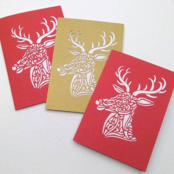 Card deer Cutting file SVG DXF FCM, card, christmas card, christmas, men, hunter, animals, decoration, svg dxf fcm eps png jpg pdf,